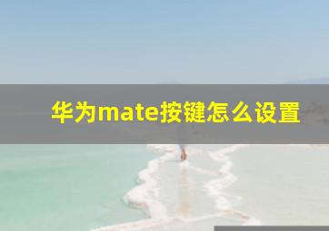 华为mate按键怎么设置