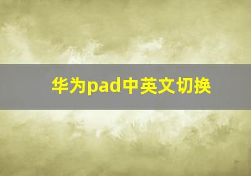 华为pad中英文切换