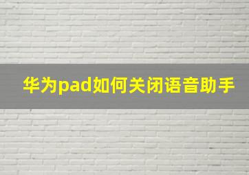 华为pad如何关闭语音助手