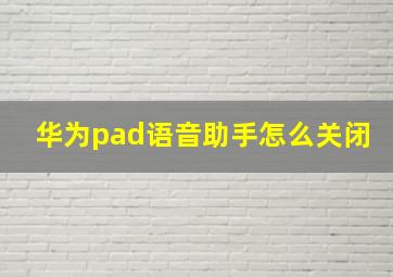 华为pad语音助手怎么关闭