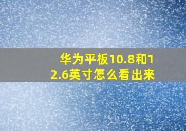 华为平板10.8和12.6英寸怎么看出来