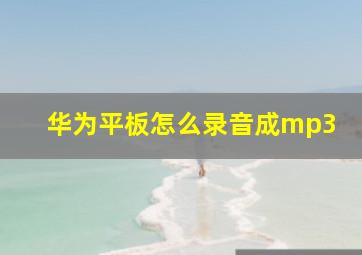 华为平板怎么录音成mp3