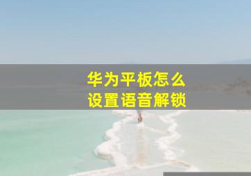 华为平板怎么设置语音解锁