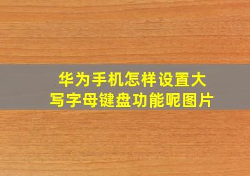 华为手机怎样设置大写字母键盘功能呢图片