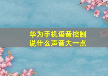 华为手机语音控制说什么声音大一点