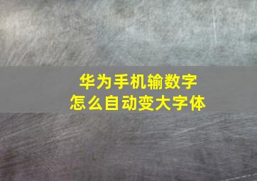 华为手机输数字怎么自动变大字体