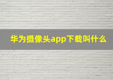 华为摄像头app下载叫什么