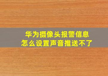 华为摄像头报警信息怎么设置声音推送不了