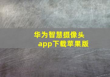 华为智慧摄像头app下载苹果版