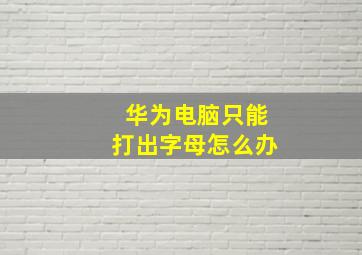 华为电脑只能打出字母怎么办