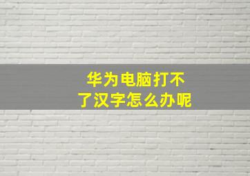 华为电脑打不了汉字怎么办呢