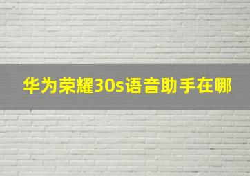 华为荣耀30s语音助手在哪