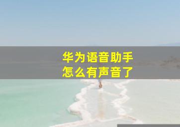 华为语音助手怎么有声音了