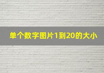 单个数字图片1到20的大小