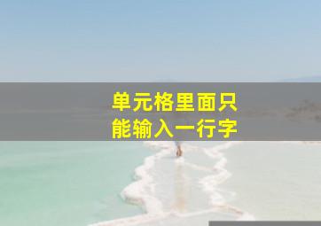 单元格里面只能输入一行字