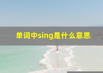 单词中sing是什么意思