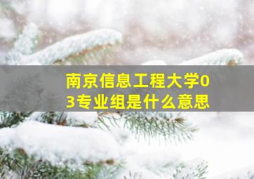 南京信息工程大学03专业组是什么意思