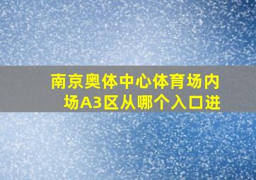 南京奥体中心体育场内场A3区从哪个入口进