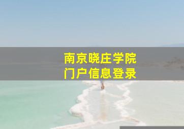 南京晓庄学院门户信息登录