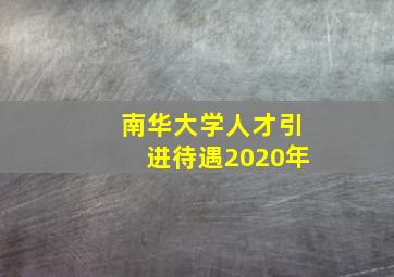 南华大学人才引进待遇2020年