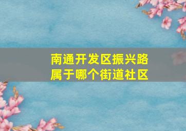 南通开发区振兴路属于哪个街道社区