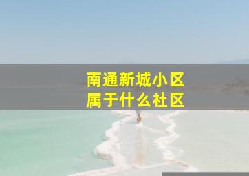 南通新城小区属于什么社区