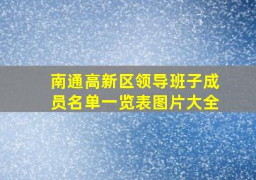 南通高新区领导班子成员名单一览表图片大全