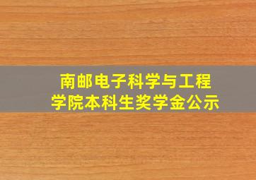 南邮电子科学与工程学院本科生奖学金公示