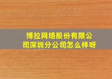 博拉网络股份有限公司深圳分公司怎么样呀