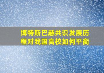 博特斯巴赫共识发展历程对我国高校如何平衡