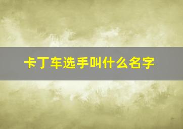 卡丁车选手叫什么名字