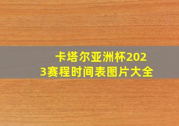 卡塔尔亚洲杯2023赛程时间表图片大全