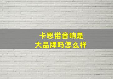 卡思诺音响是大品牌吗怎么样