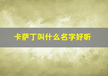 卡萨丁叫什么名字好听