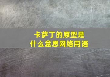 卡萨丁的原型是什么意思网络用语