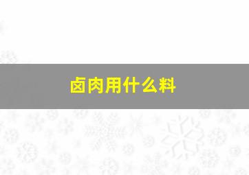 卤肉用什么料