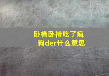 卧槽卧槽吃了疯狗der什么意思