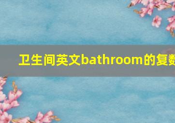 卫生间英文bathroom的复数