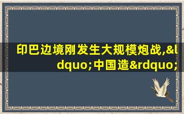 印巴边境刚发生大规模炮战,“中国造”火炮初显神威