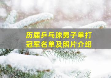 历届乒乓球男子单打冠军名单及照片介绍