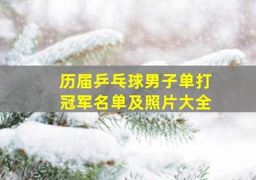 历届乒乓球男子单打冠军名单及照片大全