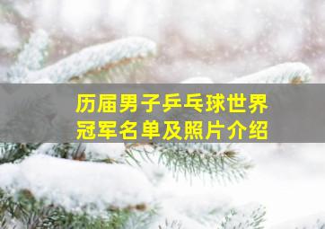 历届男子乒乓球世界冠军名单及照片介绍