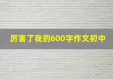 厉害了我的600字作文初中