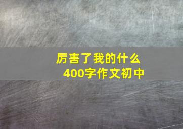 厉害了我的什么400字作文初中