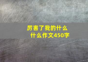 厉害了我的什么什么作文450字