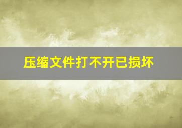 压缩文件打不开已损坏