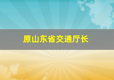 原山东省交通厅长