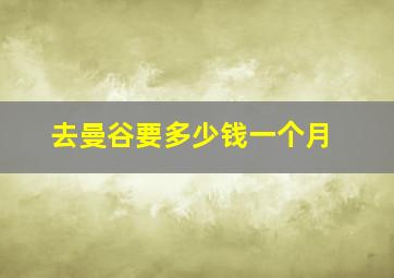 去曼谷要多少钱一个月