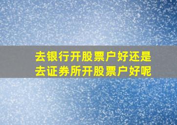 去银行开股票户好还是去证券所开股票户好呢