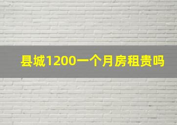 县城1200一个月房租贵吗